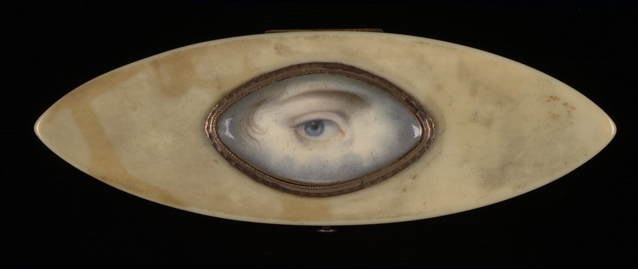 Miniatura oka na eliptické slonovinové krabičce, ca. 1800. od Unbekannt