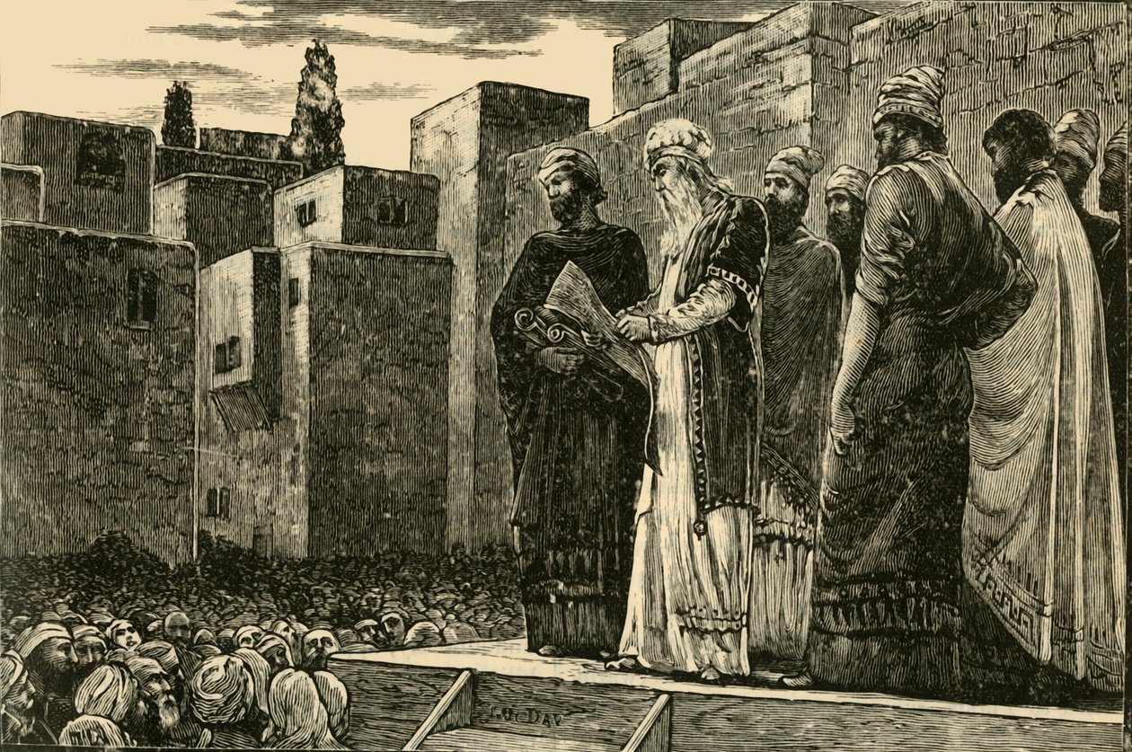 Ezra čte Židům zákon, 1890. od Unbekannt
