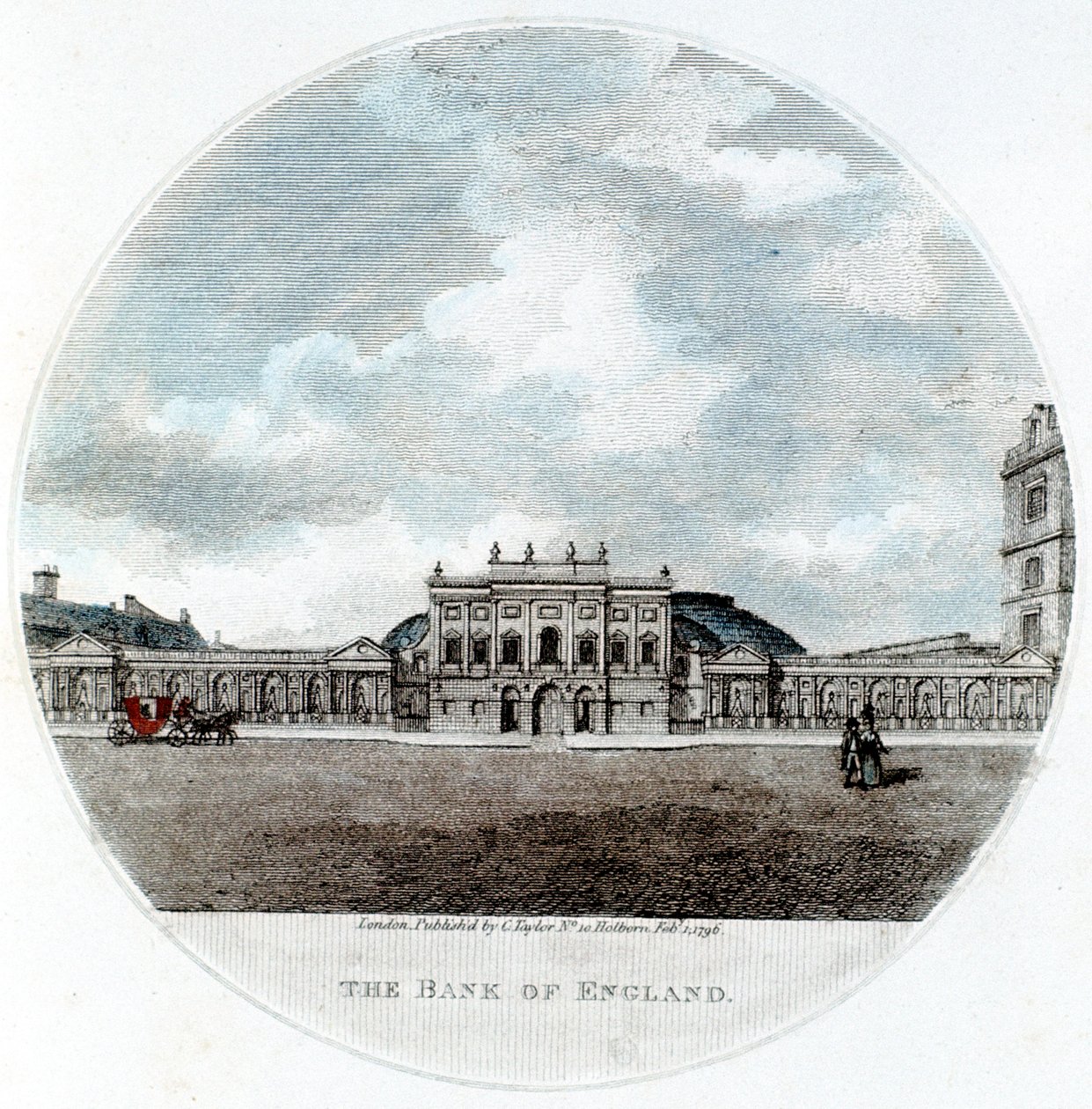 Fasáda The Bank of England, Threadneedle Street, Londýn, 1796 od Unbekannt