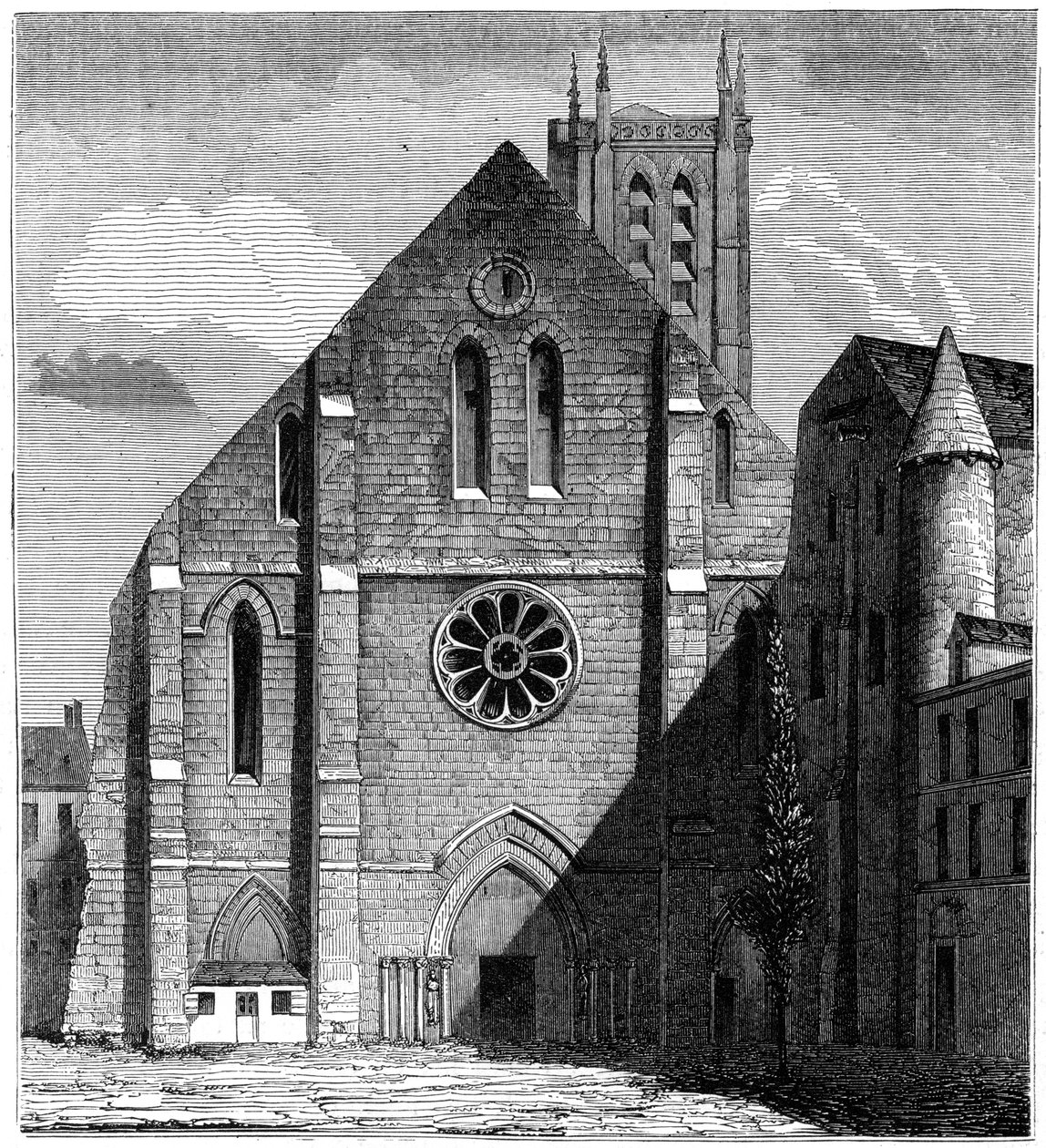 Fasáda starověkého kostela opatství Sainte-Geneviève, Paříž, Francie, 1849 od Unbekannt