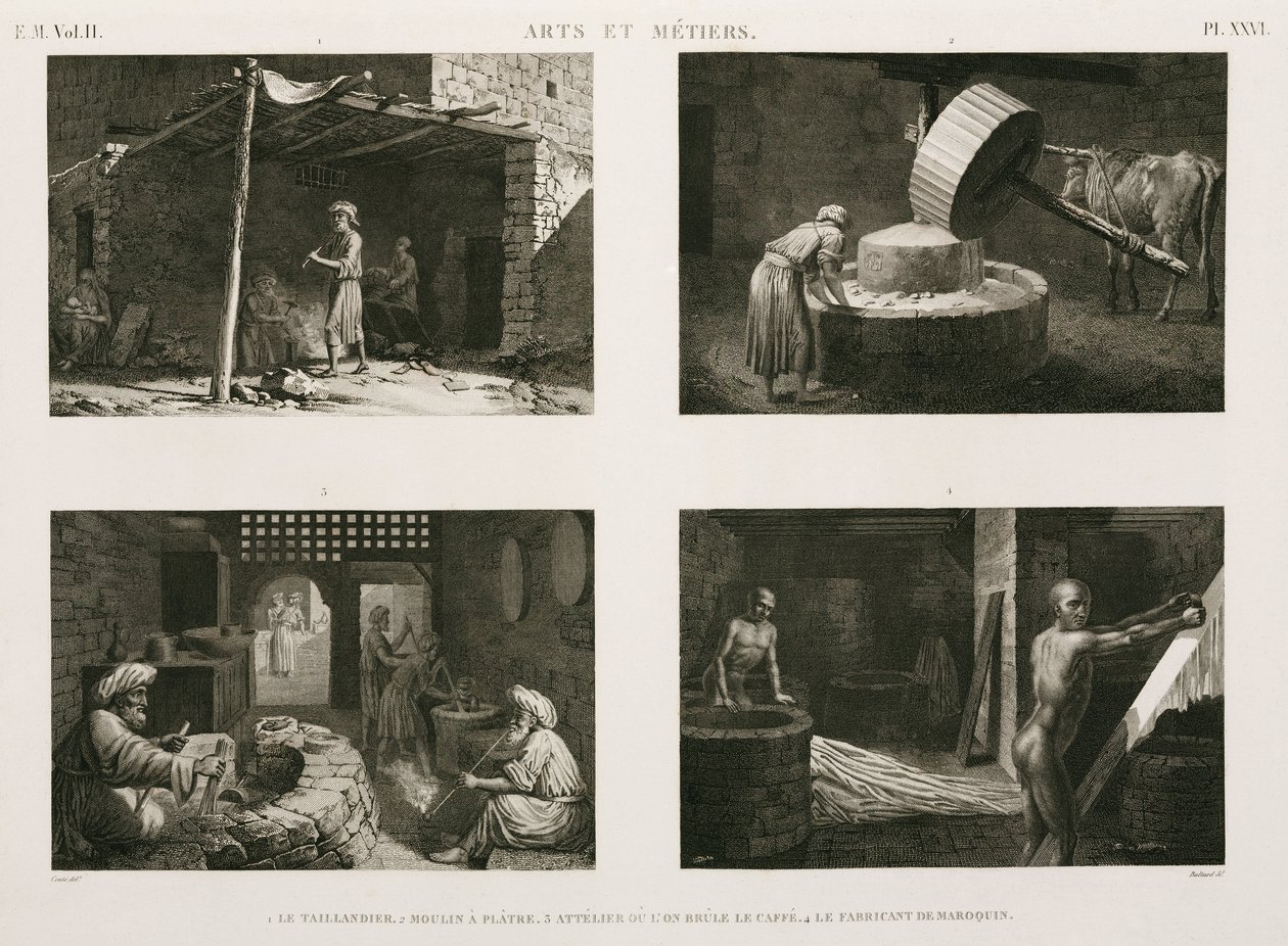 Výroba, ostatní Různé domácké průmysly, Egypt, c 1798 od Unbekannt