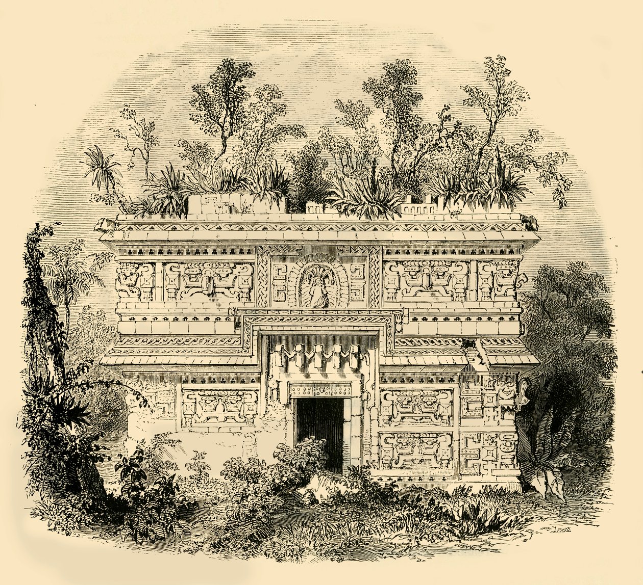 Fasáda rodného paláce na Yucatánu, 1890. od Unbekannt