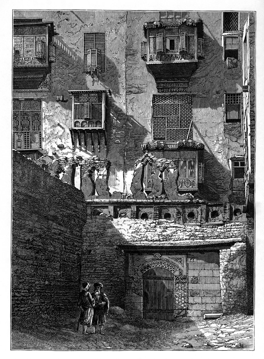 Fasáda domu ve staré části Káhiry, Egypt, c1890 od Unbekannt