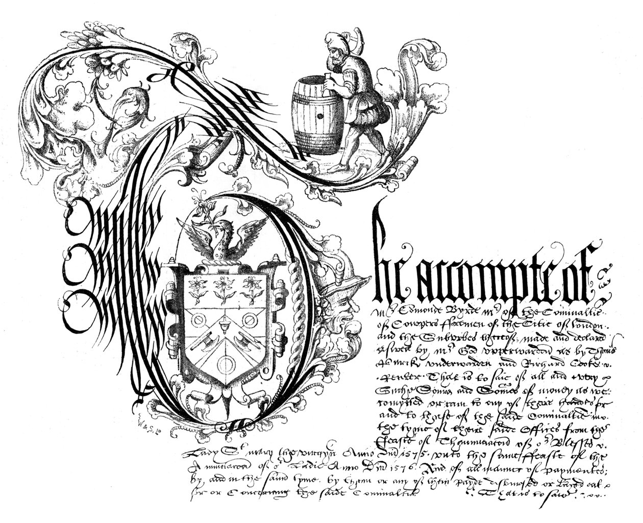 Faksimile z účetní knihy Coopers Company, 1576, 1893 od Unbekannt