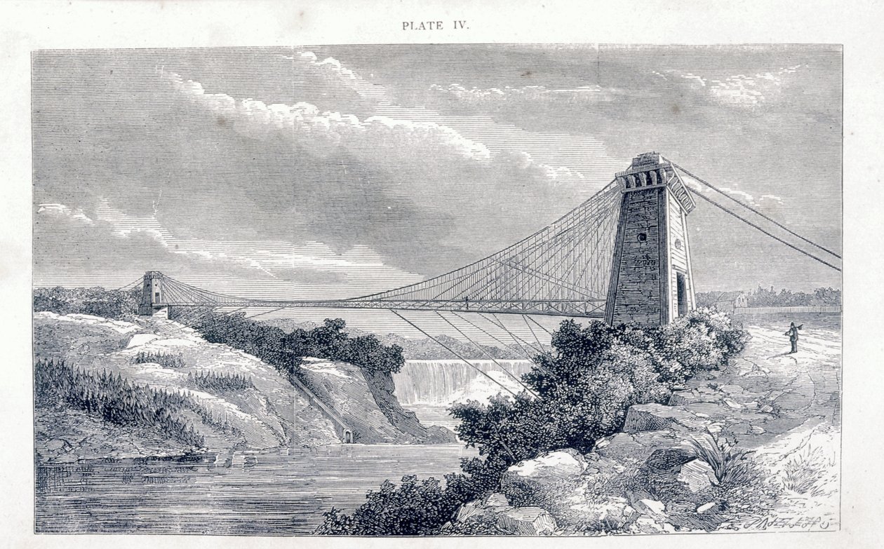 Falls View Suspension Bridge, Niagara, Severní Amerika, c1869-c1889 od Unbekannt