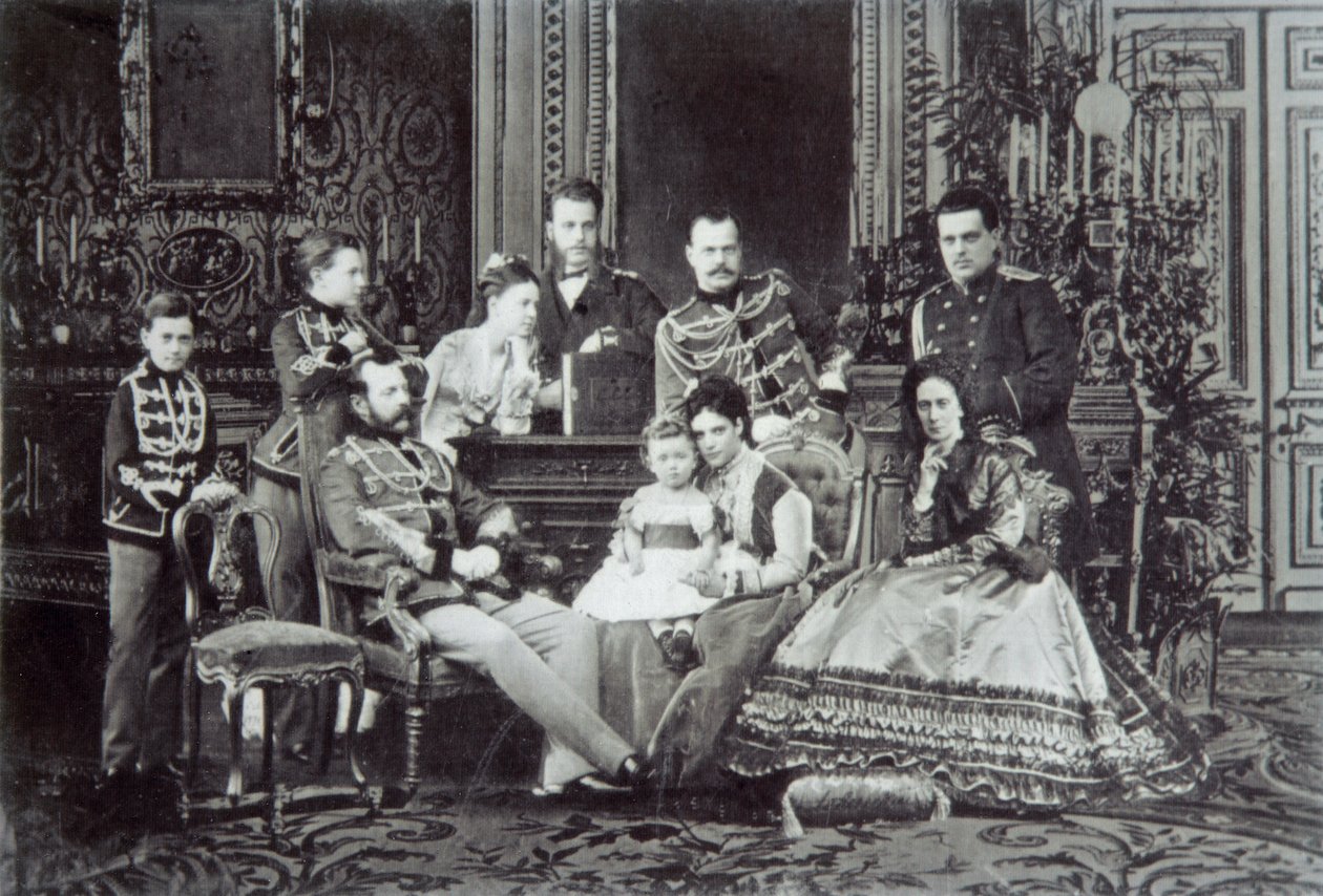 Rodinný portrét ruského cara Alexandra II., 60. léta 19. století od Unbekannt