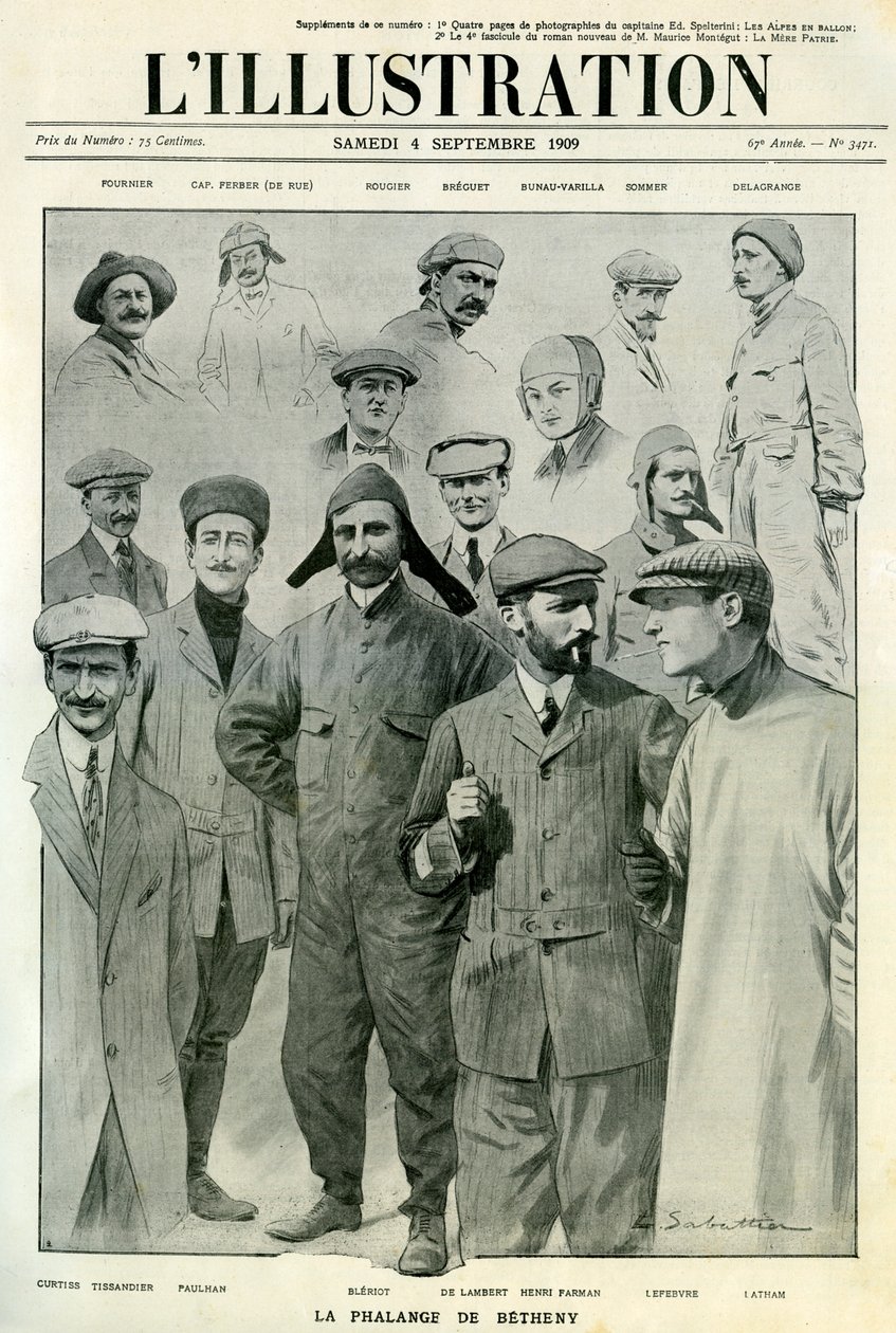 Slavní letci, obálka LIllustration, 4. září 1909 od Unbekannt