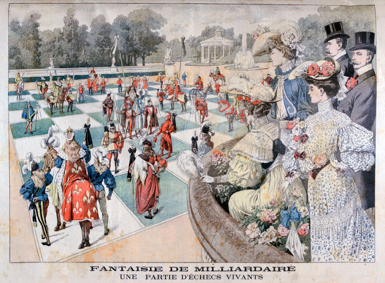 Fantasy of a miliardář: lidská šachová hra, 1904 od Unbekannt