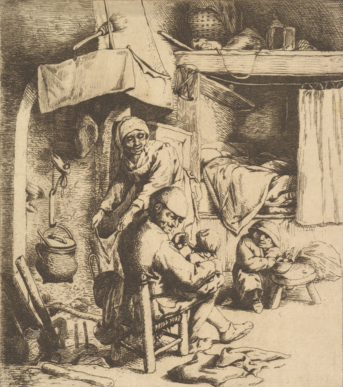 Otec živí dítě, 1610-85. od Unbekannt