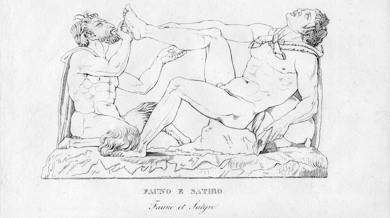 Fauno E Satiro Faun a Satir, c1850 od Unbekannt