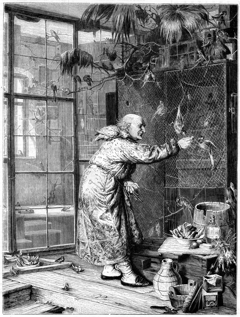 Krmení mazlíčků, 1880 od Unbekannt