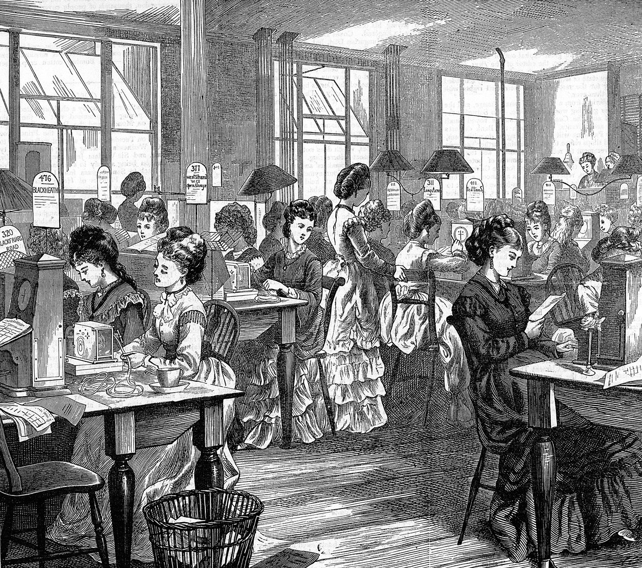 Telegrafní dělnice, 1871 od Unbekannt