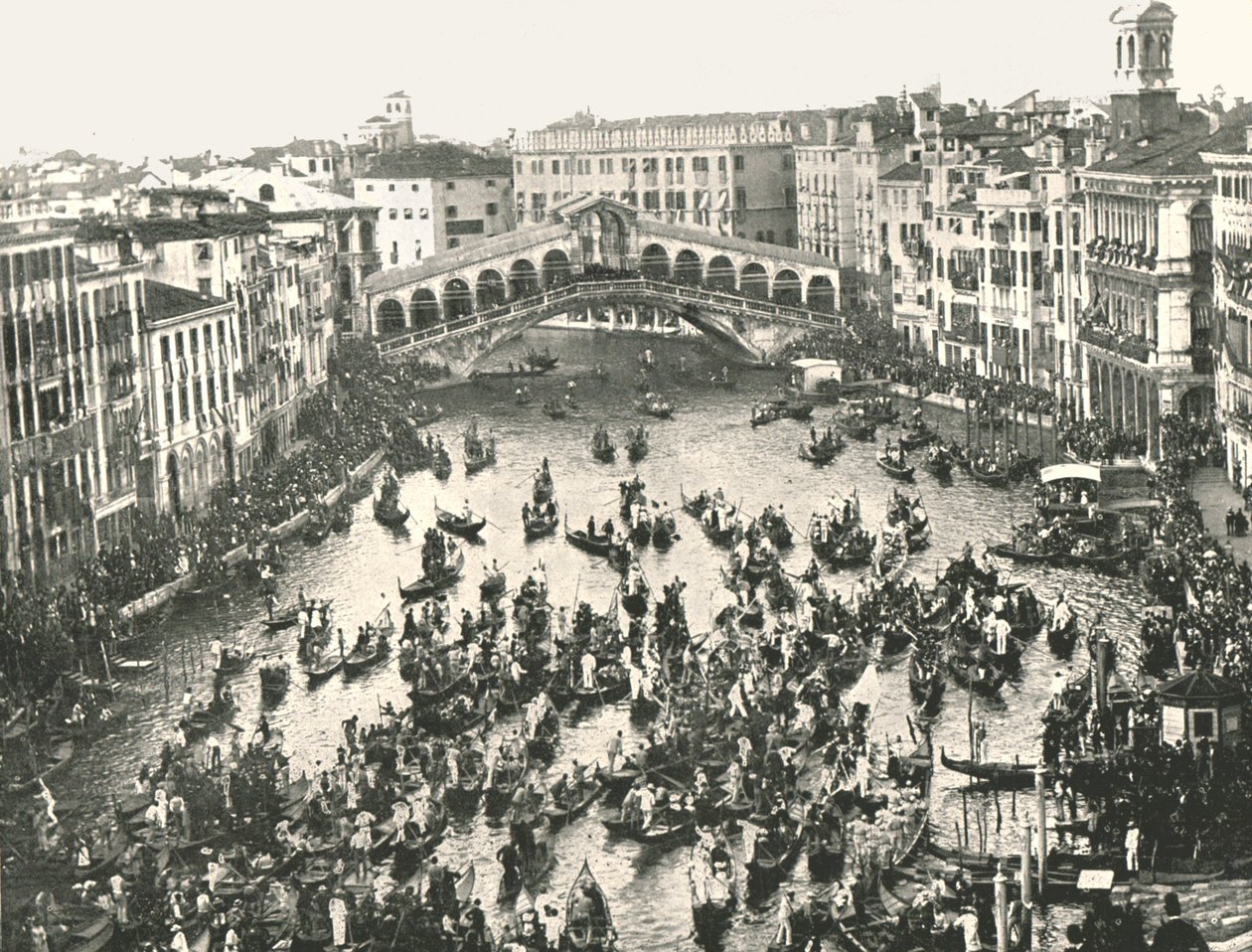 Slavnostní den na Canal Grande, Benátky, Itálie, 1895. od Unbekannt