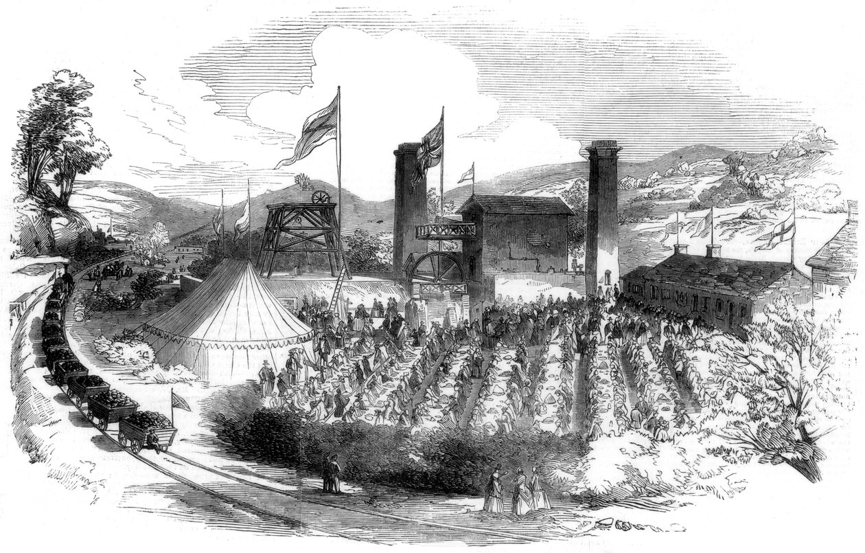 Fete na oslavu výhry uhlí na větvi Rhondda železnice Taff Vale, 1851 od Unbekannt