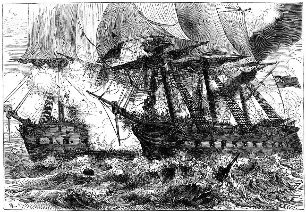 Boj mezi USS Chesapeake a HMS Shannon, 1813 c1880 od Unbekannt