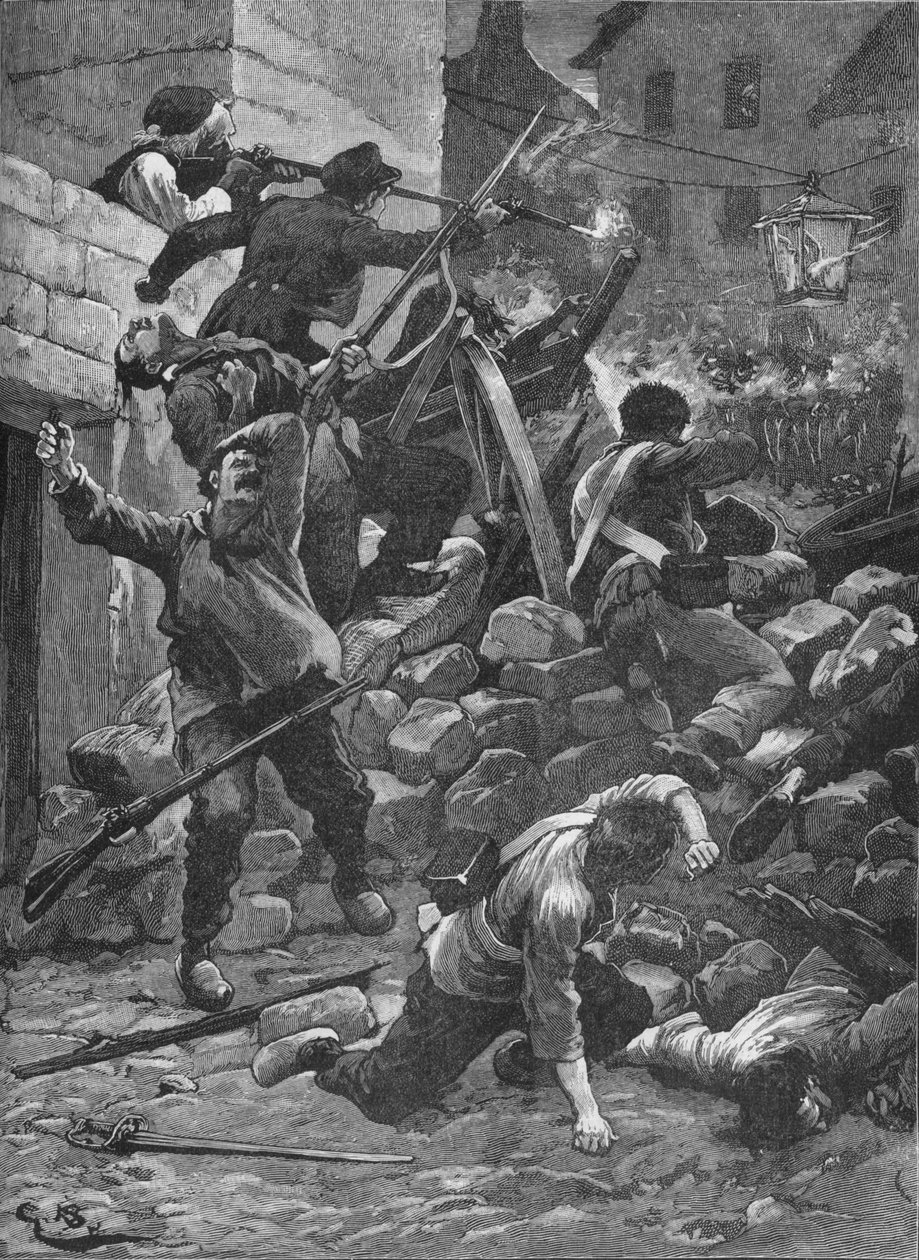 Boj na barikádách v Paříži, 1848 1906 od Unbekannt