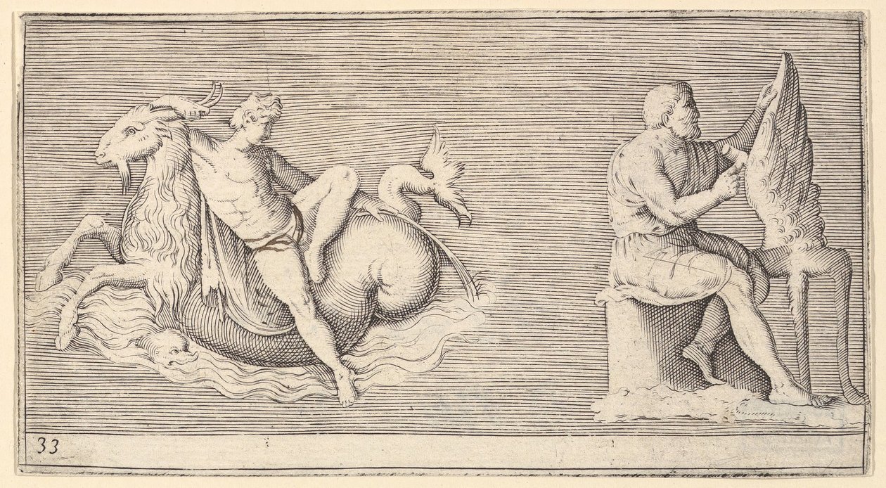Obrázek na Seagoat, Man Carving Wing, publikoval ca. 1599-1622. od Unbekannt