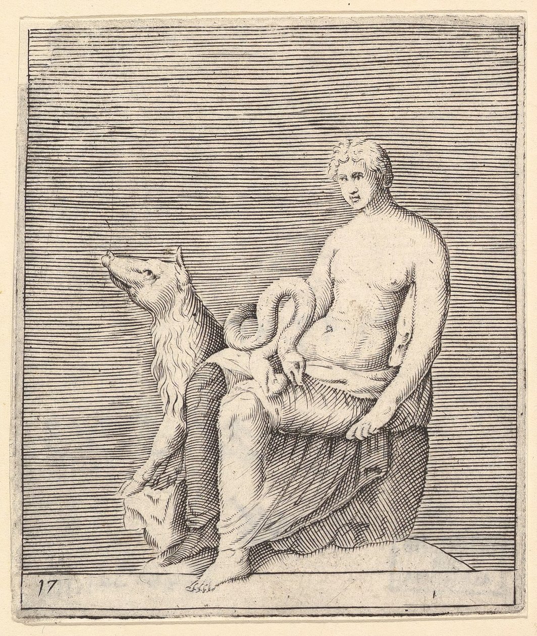 Figura s prasetem a hadem, publikovaná ca. 1599-1622. od Unbekannt