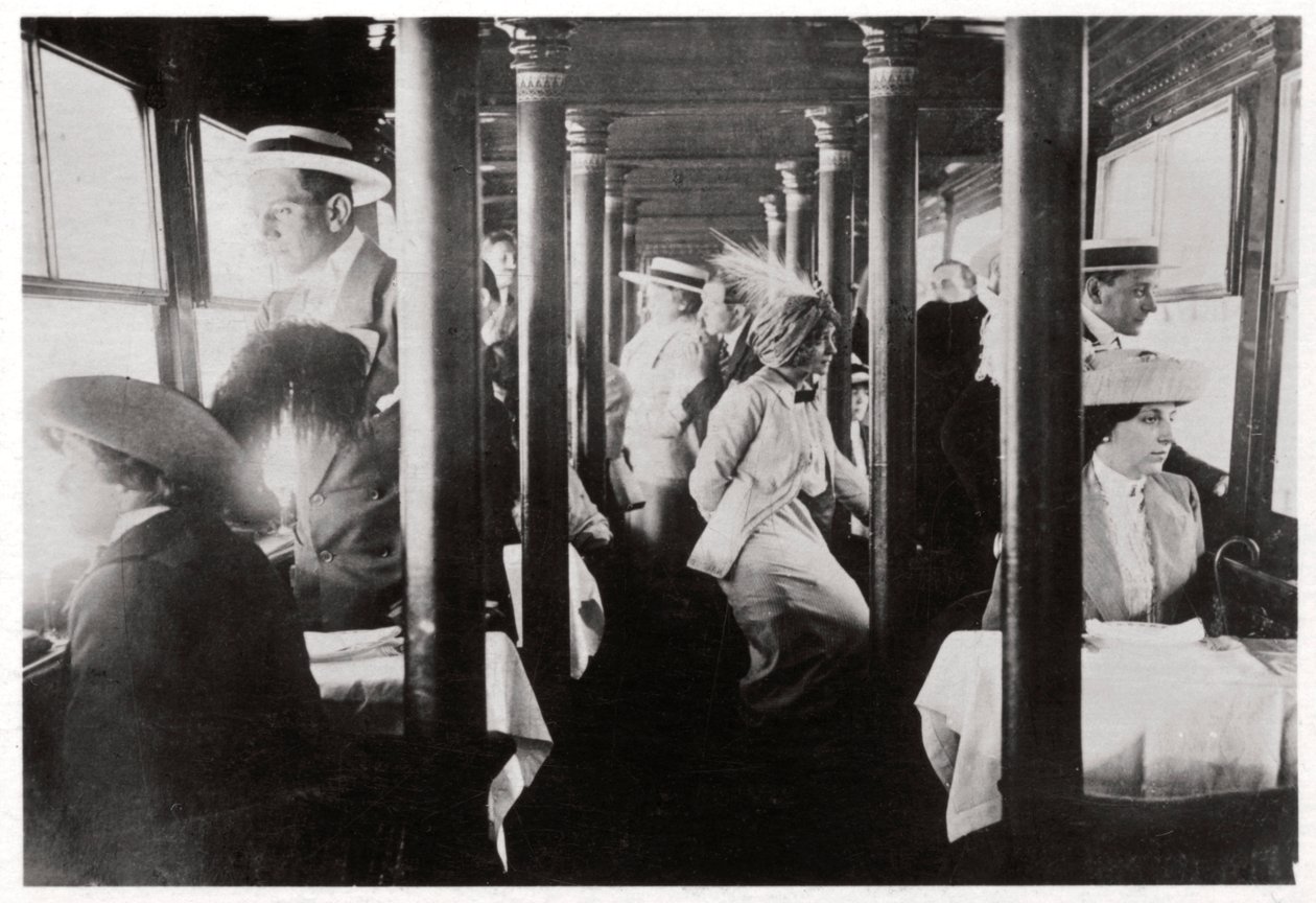 Filmová společnost na palubě Zeppelin LZ13 Hansa, c1912-1914 1933 od Unbekannt