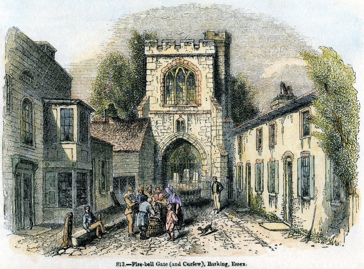Fire-bell Gate a zákaz vycházení, Barking, Essex, 1845 od Unbekannt