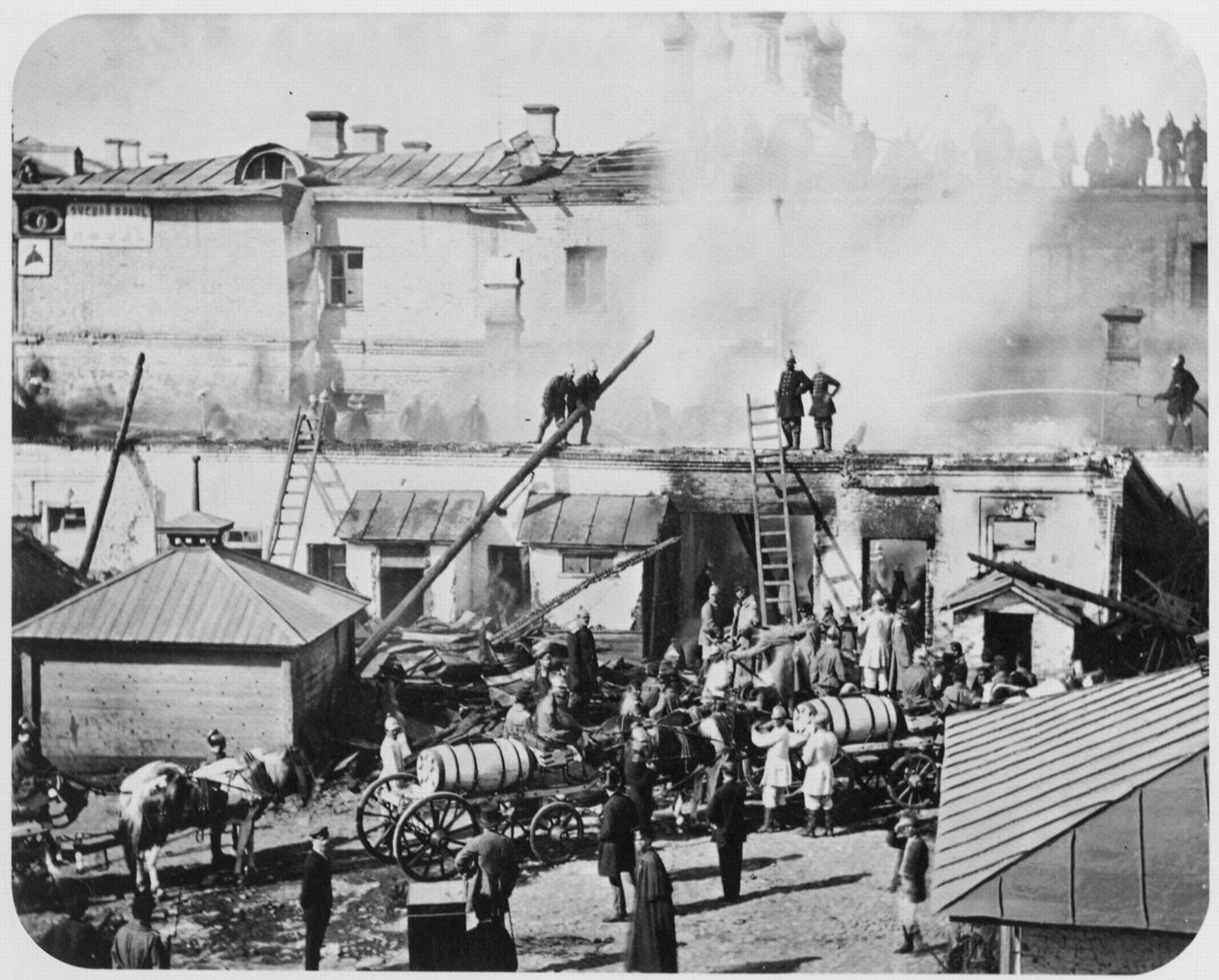Požár v Moskvě, Rusko, 1872 od Unbekannt