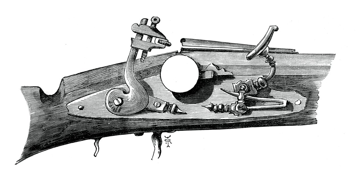 Firelock nebo snaphance z Haddon Hall, Derbyshire, c1620, c1880 od Unbekannt