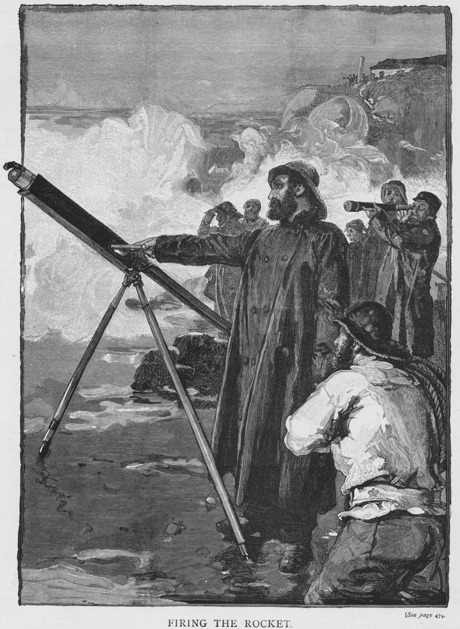 Firing The Rocket, c1880 od Unbekannt
