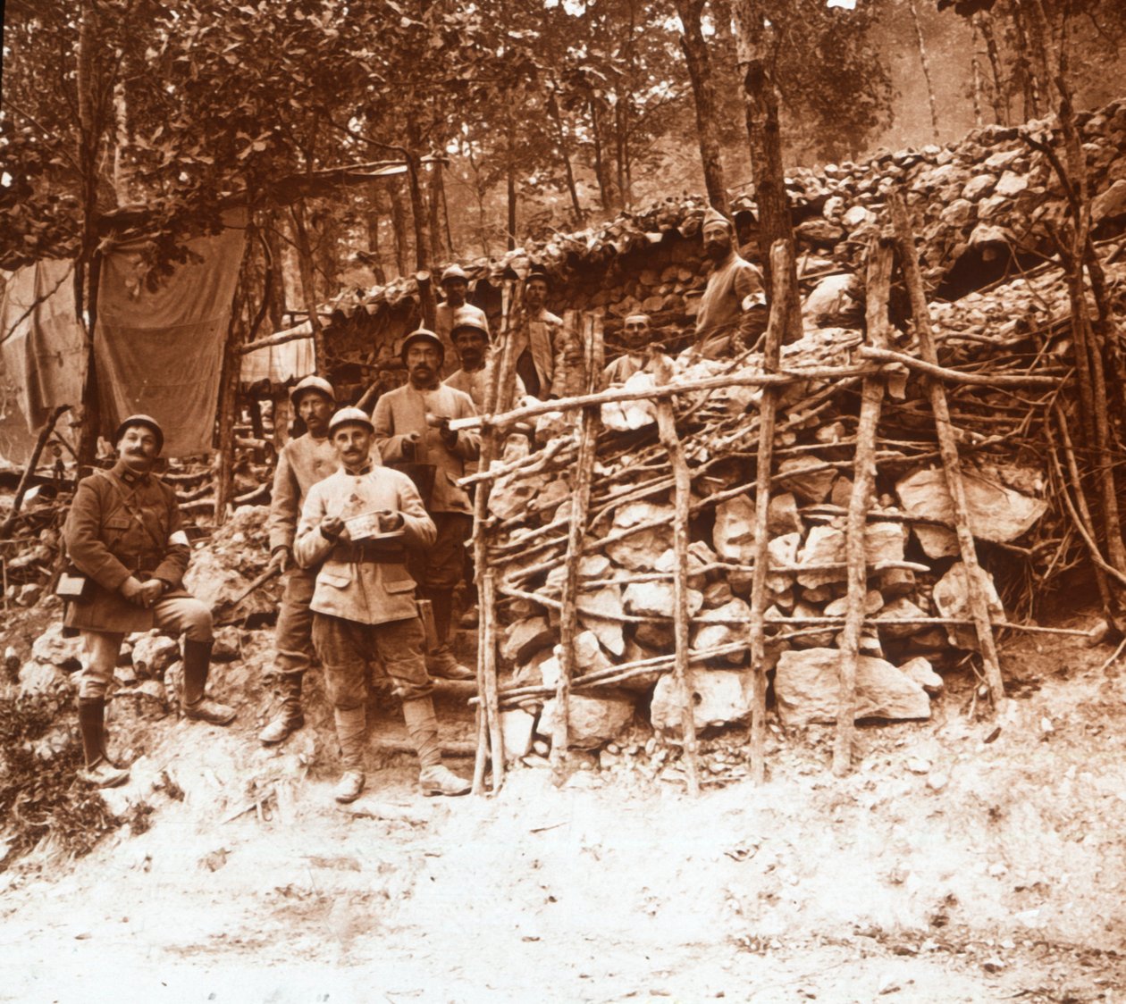 Stanoviště první pomoci, Argonne, severní Francie, c1914-c1918 od Unbekannt