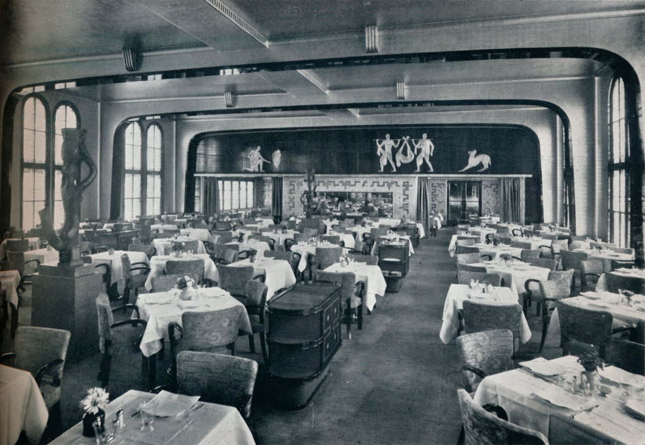 Jídelní salon první třídy na palubě Victorie, 1931 od Unbekannt