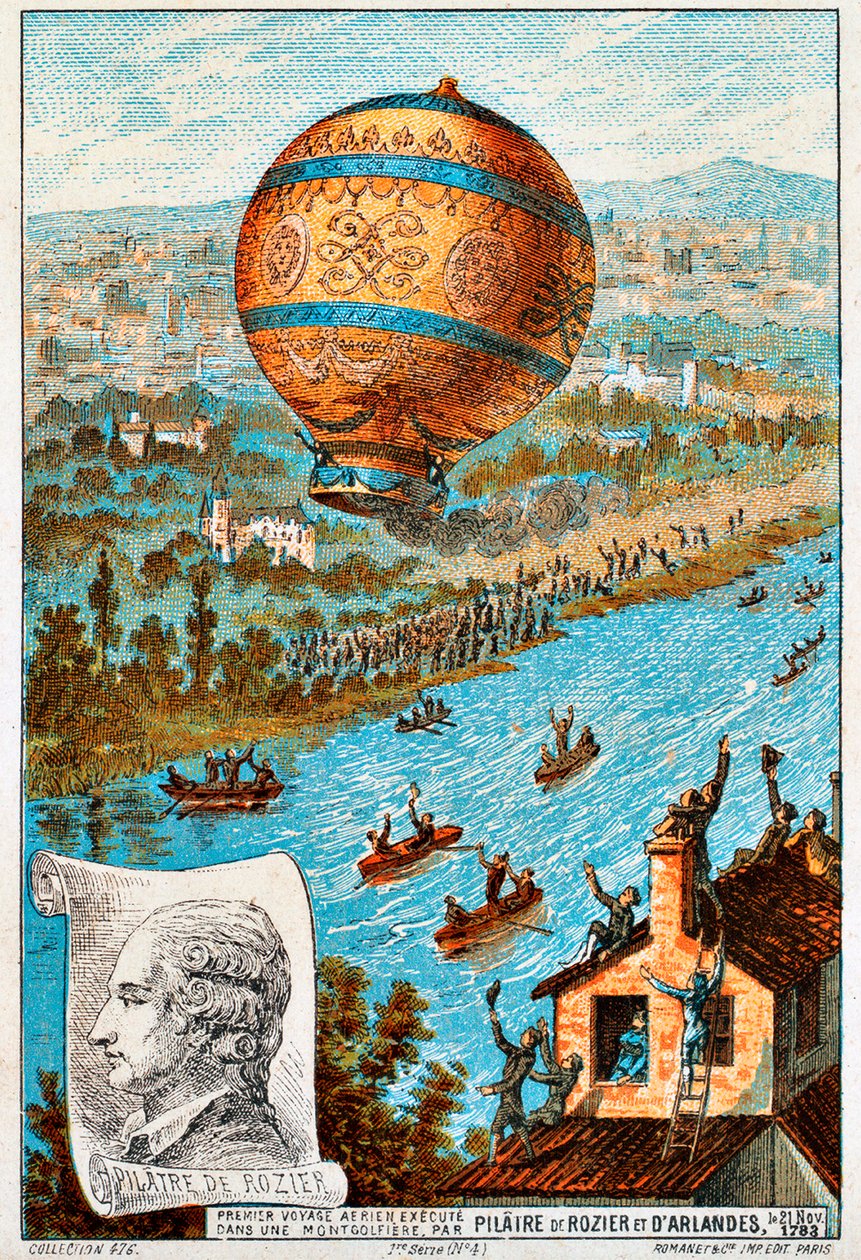 První letecká plavba Pilâtre de Rozier a dArlandes, Paříž, Francie, 1783 1890. od Unbekannt
