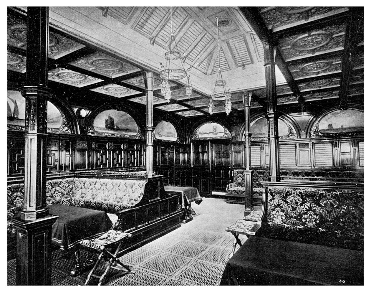 Prvotřídní kuřárna na palubě parníku P&O SS India, 1901 od Unbekannt