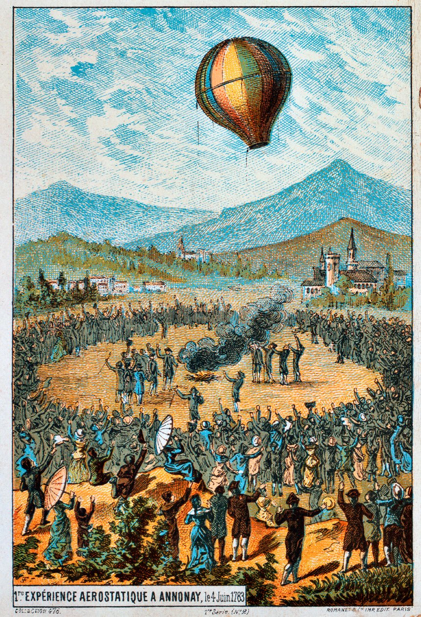 První zkušební let horkovzdušného balónu v Annonay, Francie, 4. června 1783 1890 od Unbekannt
