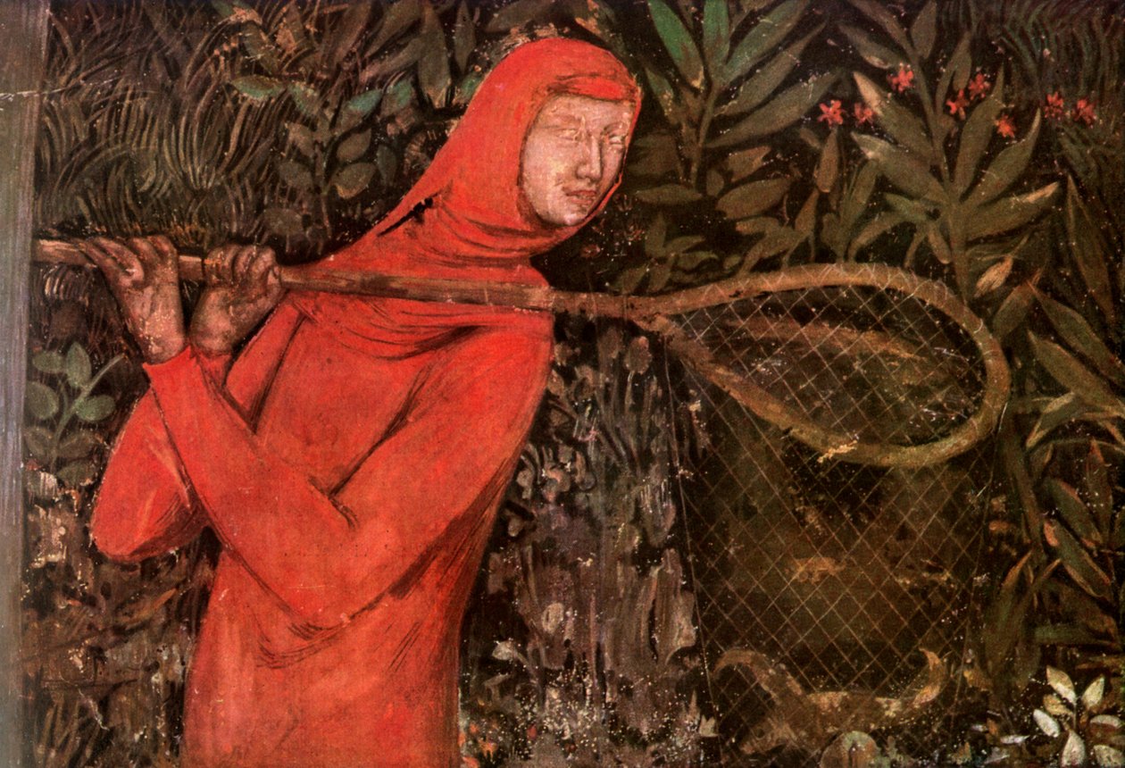 Rybaření, fragment fresky, 14. století 1909 od Unbekannt