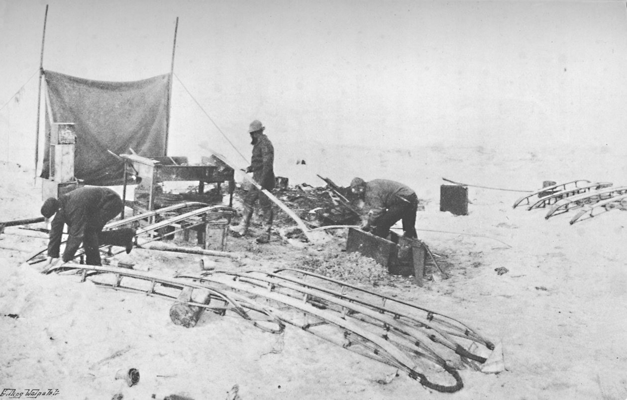 Osazení ručních sáněk kluzáky. července 1895, 1897 od Unbekannt