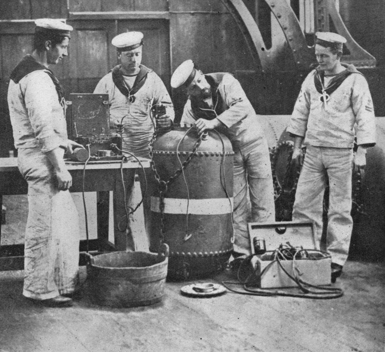 Montáž elektrického kontaktního dolu, 1914 od Unbekannt