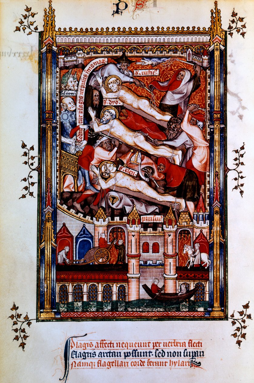 Bičování svatého Denise, svatého Rustika a svatého Eleutheria, 1317 od Unbekannt