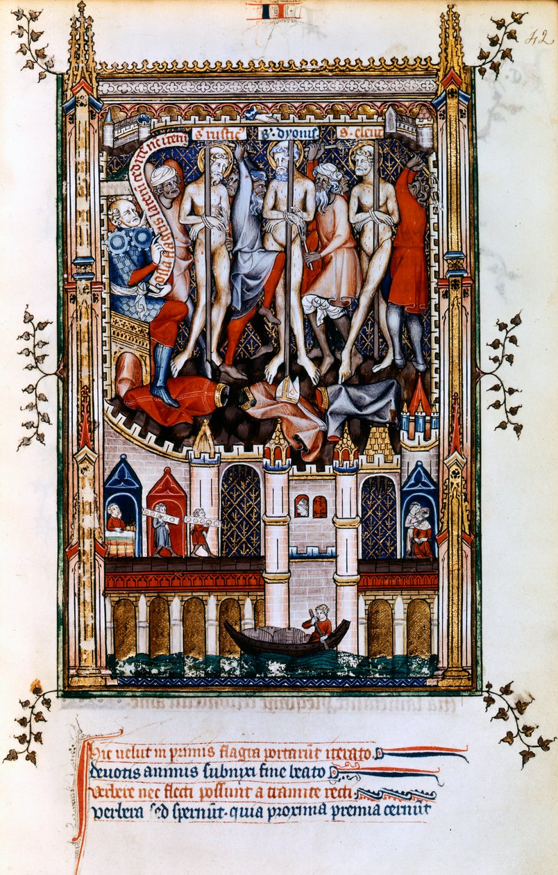 Bičování svatého Denise, svatého Rustika a svatého Eleutheria, 1317 od Unbekannt