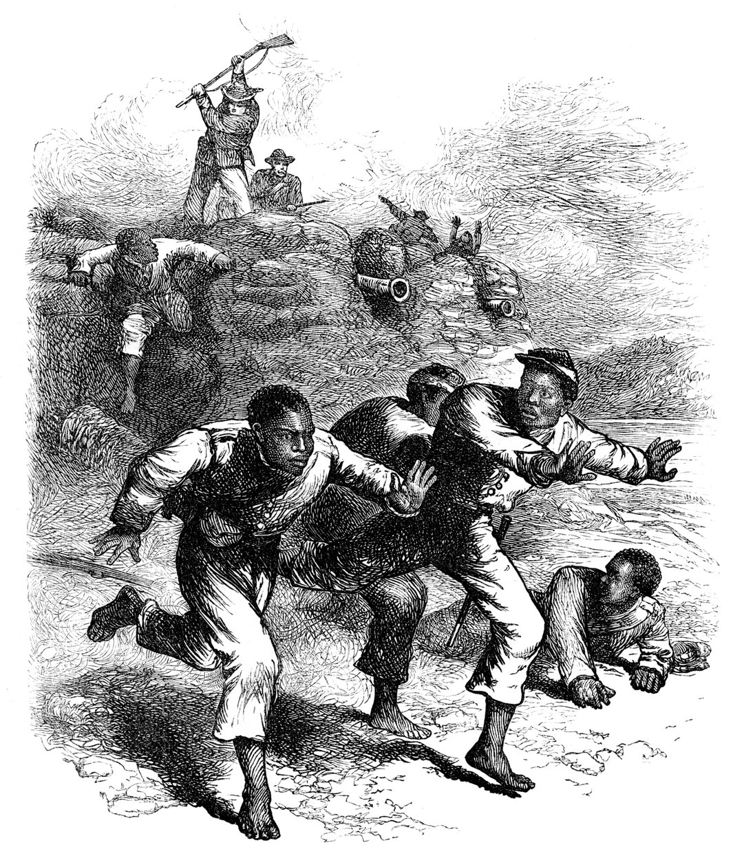Let černých vojáků Unie z Fort Pillow, Tennessee, Americká občanská válka, 1864 c1880 od Unbekannt