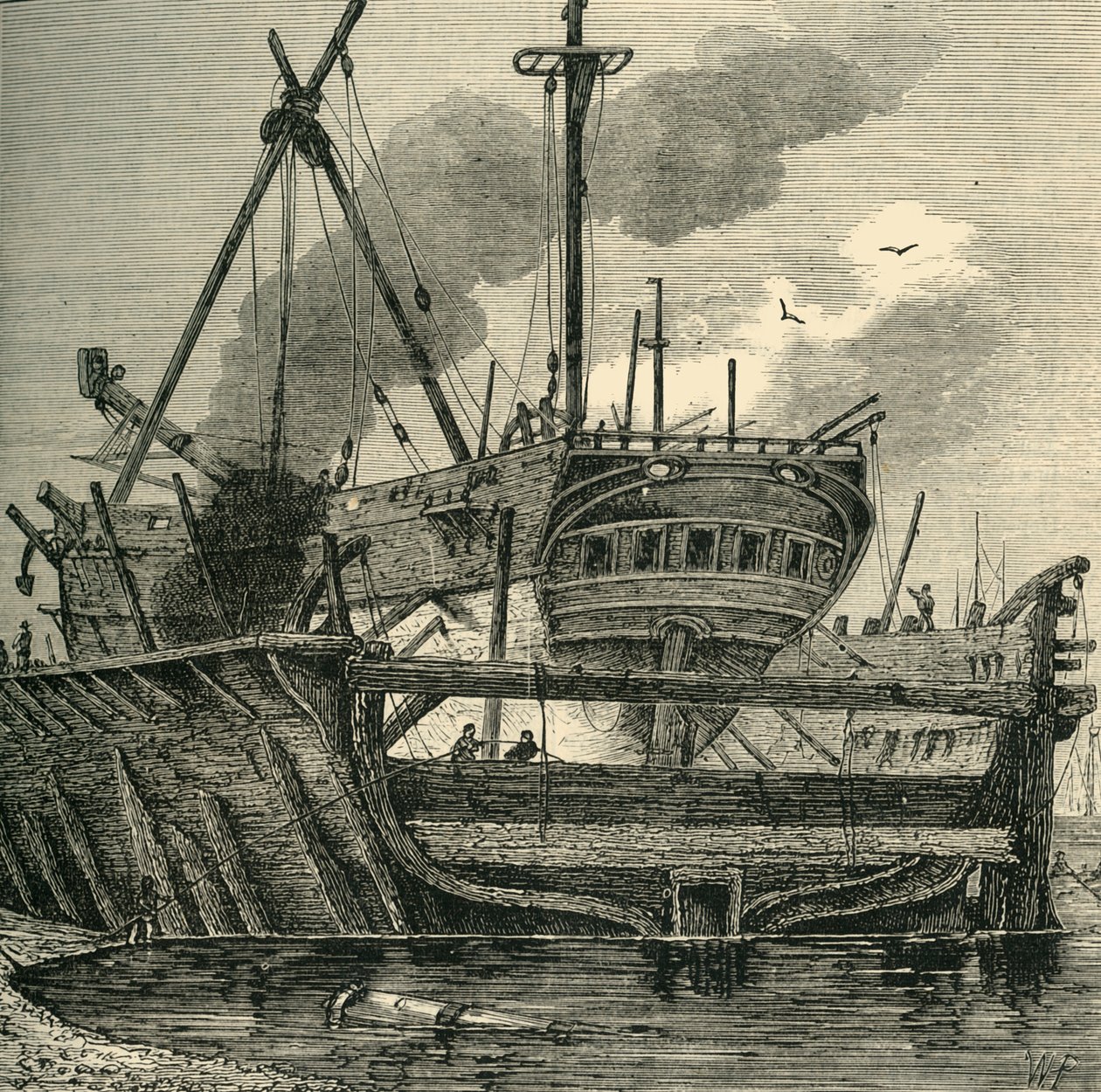 Plovoucí dok, Deptford 1820, c1878. od Unbekannt
