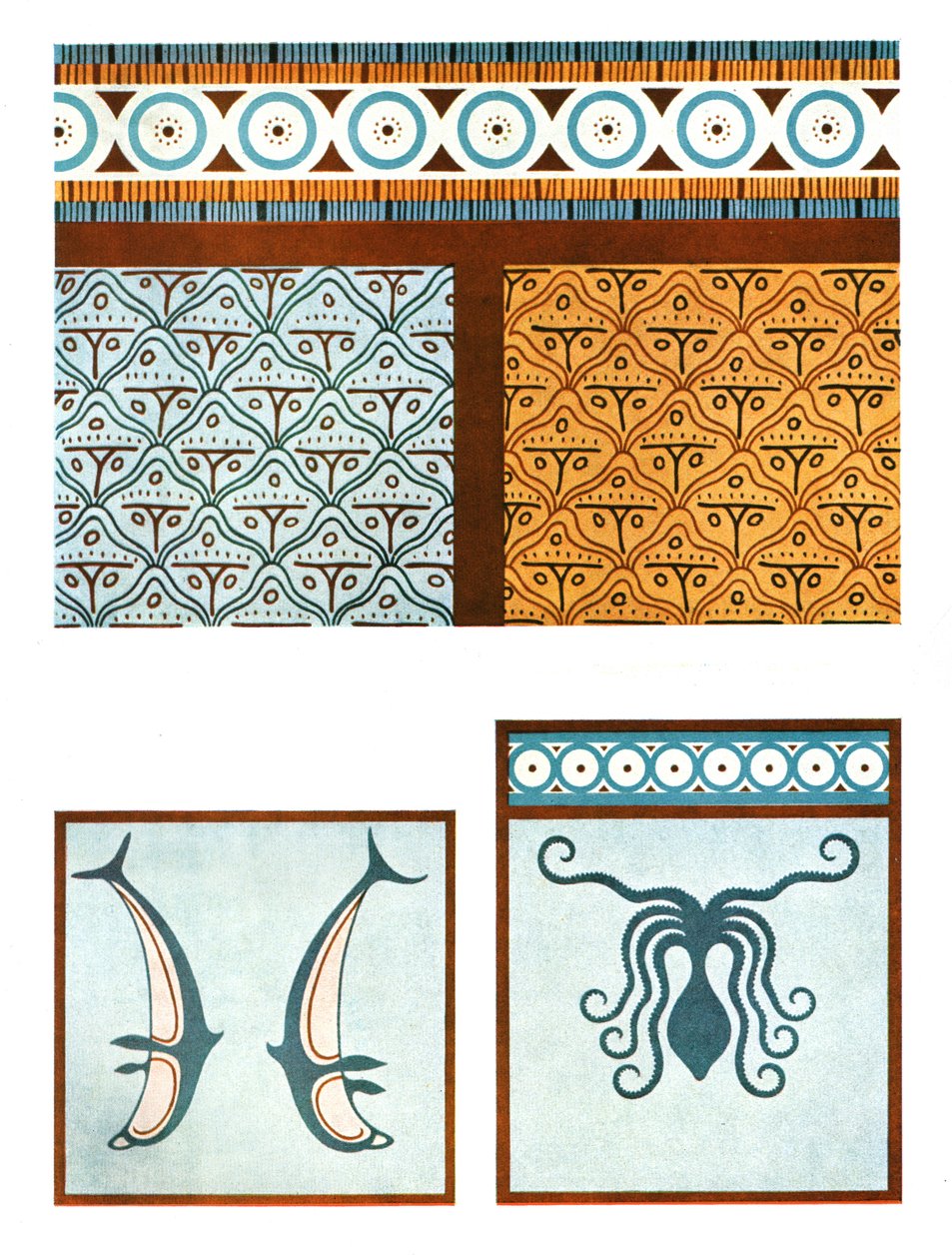 Podlahové malby v paláci v Tiryns, Řecko, 1928. od Unbekannt