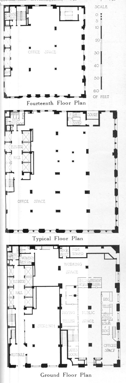Půdorysy, Johns-Manville Building, New York City, 1924 od Unbekannt