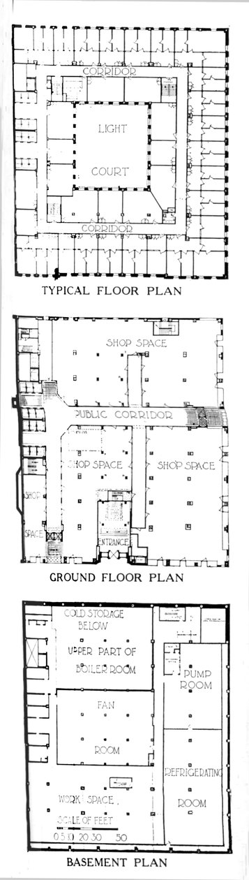 Půdorysy, SW Straus & Co Building, Chicago, Illinois, 1924 od Unbekannt