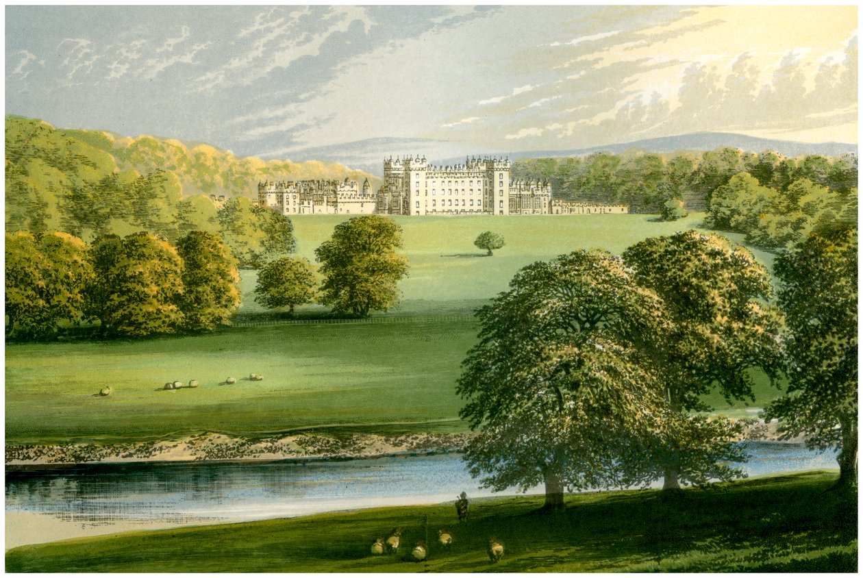 Floors Castle, Roxburghshire, Skotsko, vévoda z Roxburghe, c1880 od Unbekannt