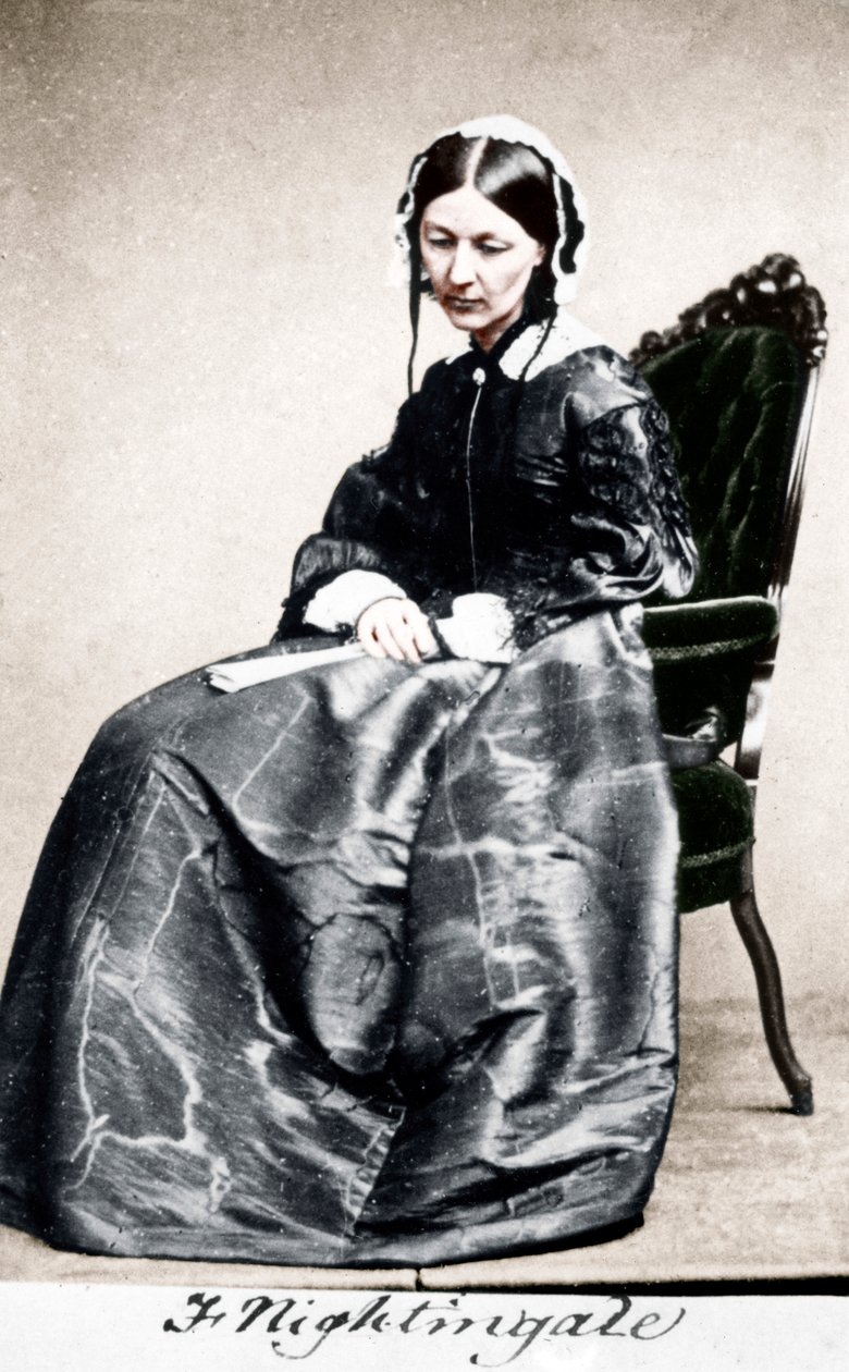 Florence Nightingale, anglická zdravotní sestra a reformátorka nemocnice, 1854 od Unbekannt