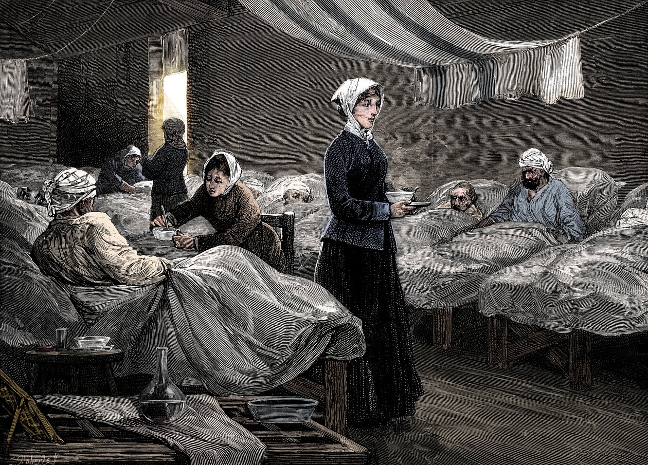 Florence Nightingale v kasárenské nemocnici ve Scutari, c1880 od Unbekannt
