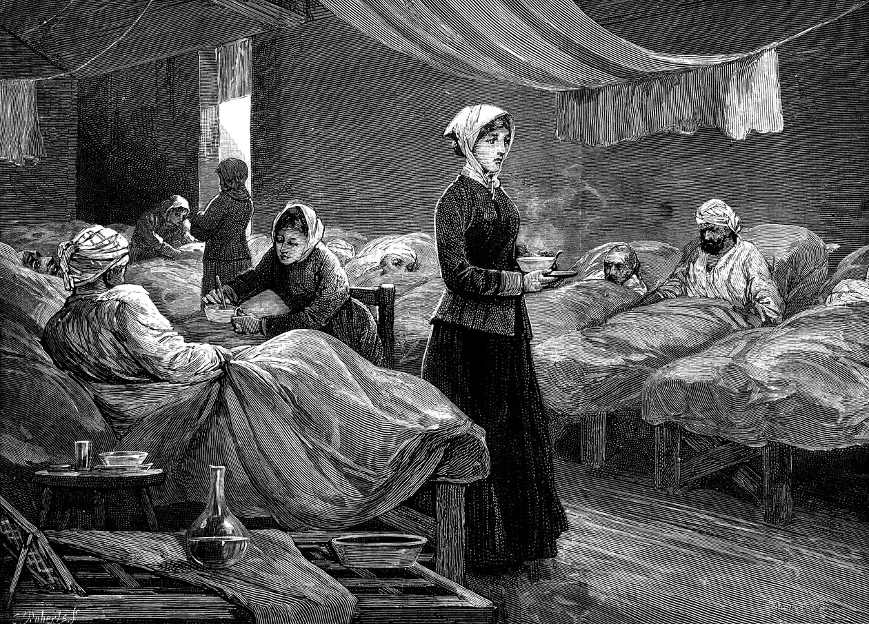 Florence Nightingale v kasárenské nemocnici ve Scutari, c1880 od Unbekannt