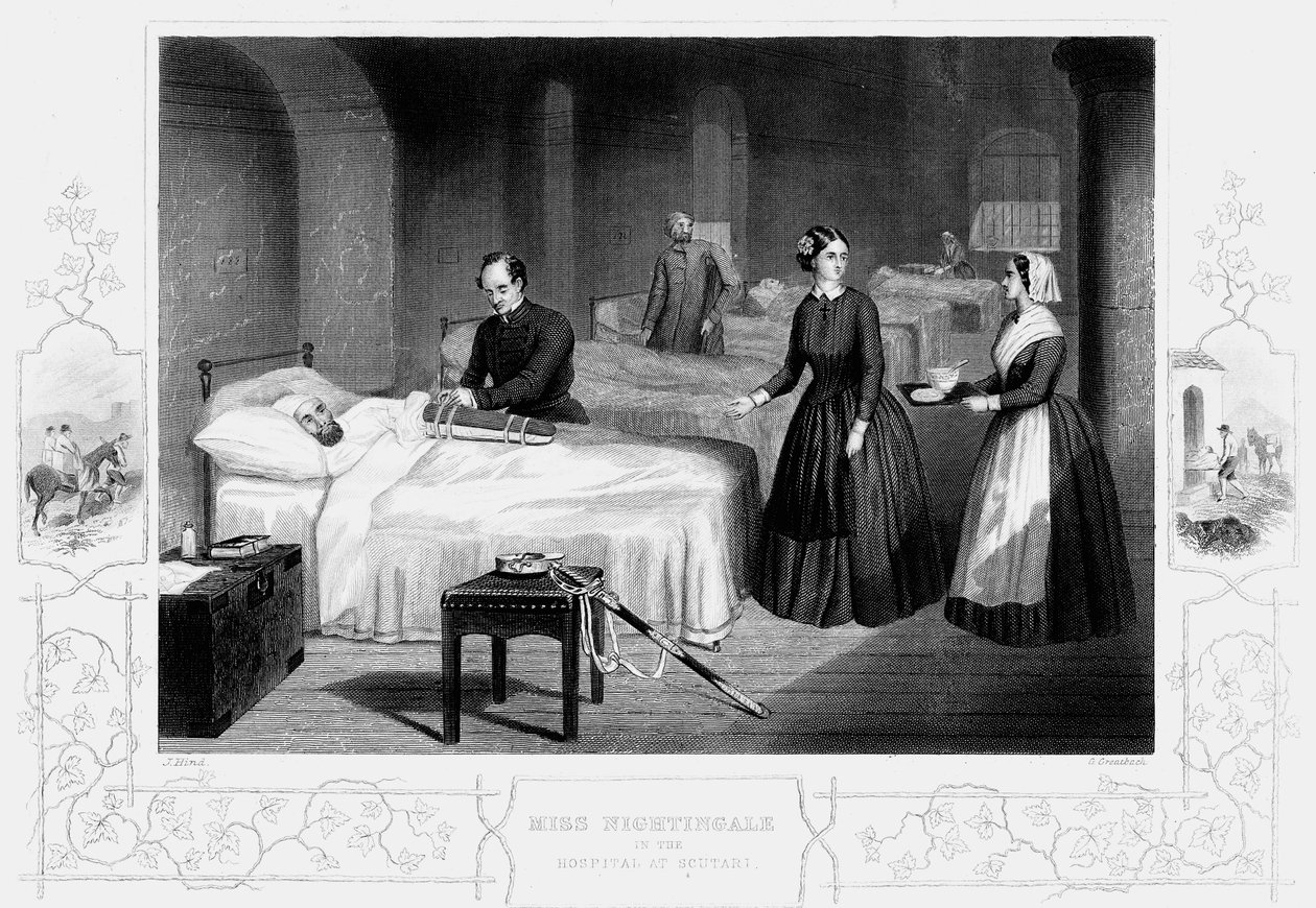 Florence Nightingale v nemocnici ve Scutari, c1860 od Unbekannt