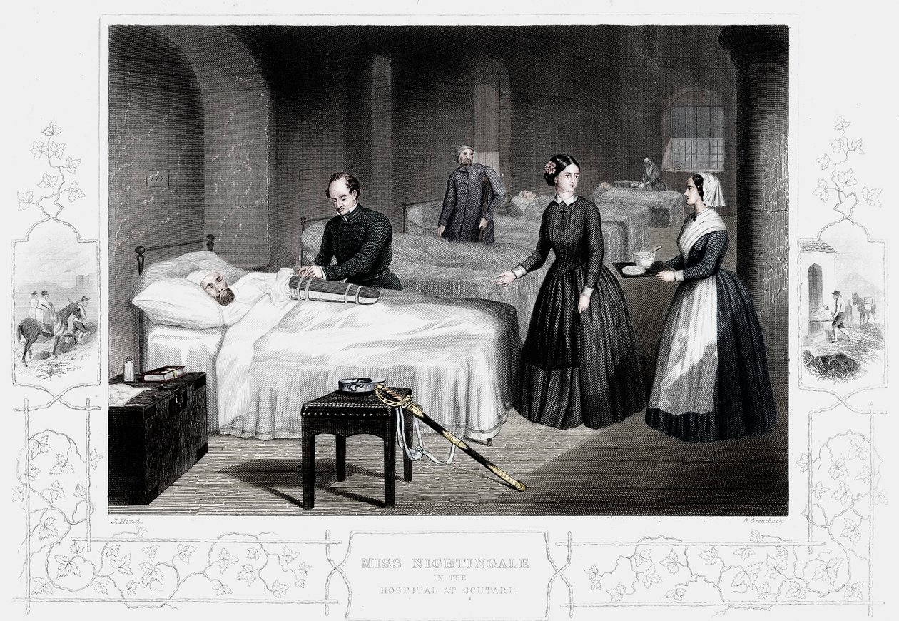 Florence Nightingale v nemocnici ve Scutari, c1860 od Unbekannt