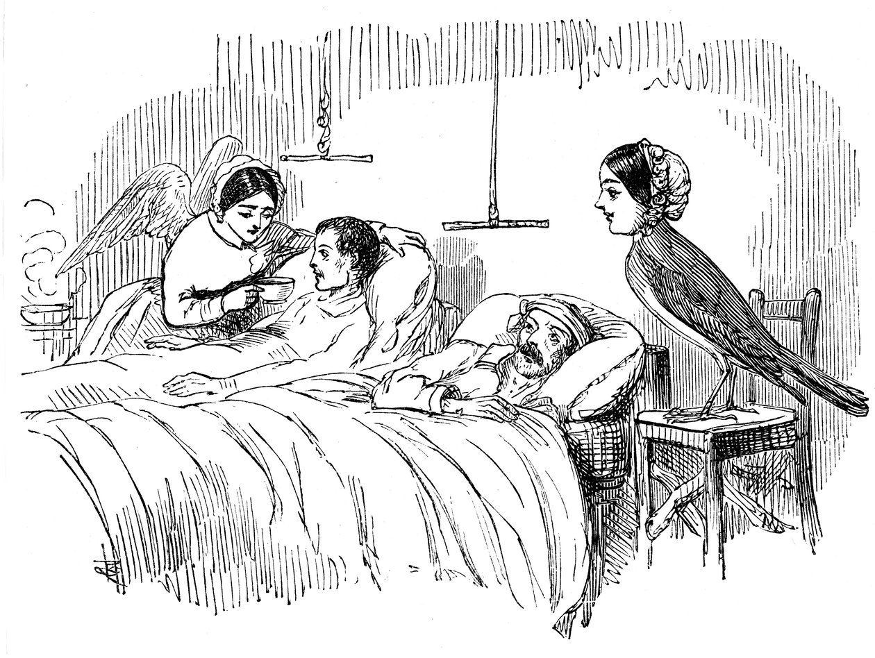 Florence Nightingaleová sleduje sestru při práci, 1854 od Unbekannt