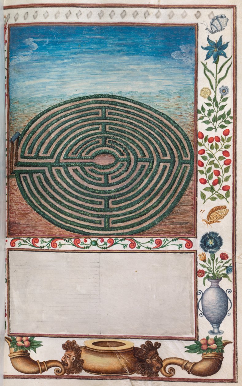 Florilegium: strana 15 recto bludiště, 1608. od Unbekannt